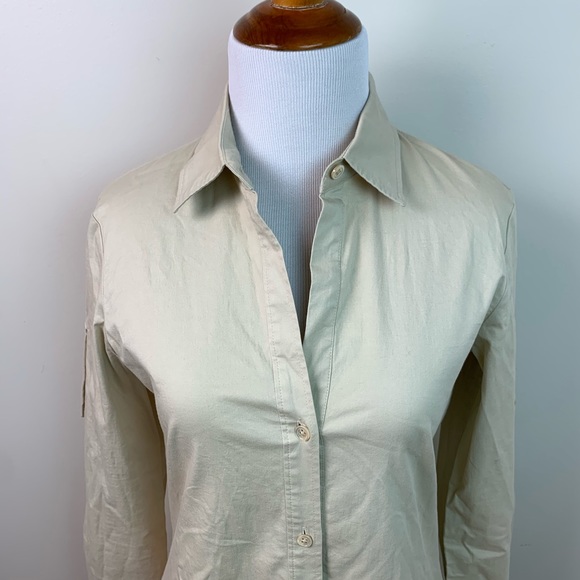 Theory Cream Tan Button Down Dress - Picture 4 of 9